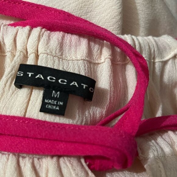 Staccato Tank Top Cream/Orange/Magenta Sleeveless Tank top Size Medium NWOT - Picture 6 of 6